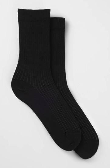 Nogavice BOSS Two-Pack Ribbed Socks Črna | 50534275