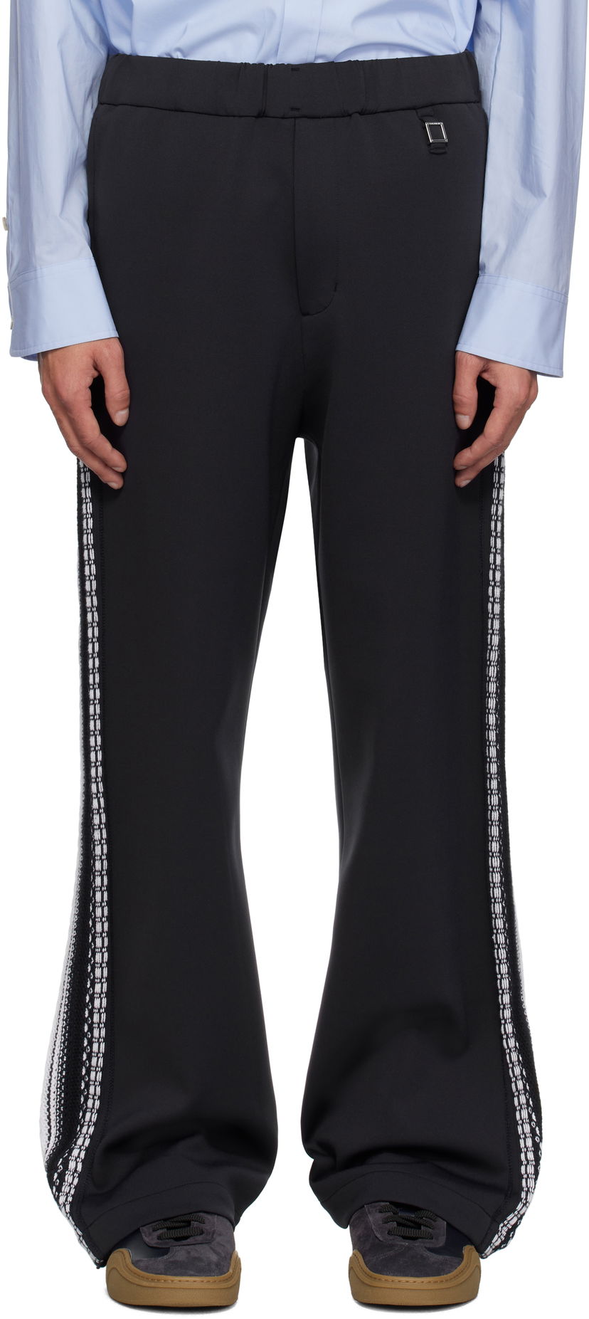 Hlače WOOYOUNGMI Wooyoungmi Knit Detail Track Pants Črna | W251PT17