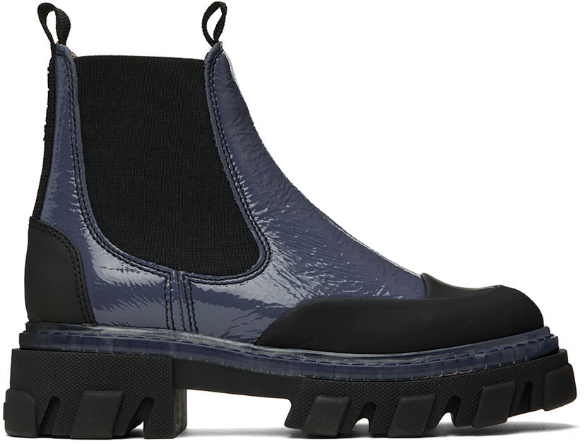 Superge in čevlji GANNI GANNI Cleated Low Chelsea Boots Modra | S1979