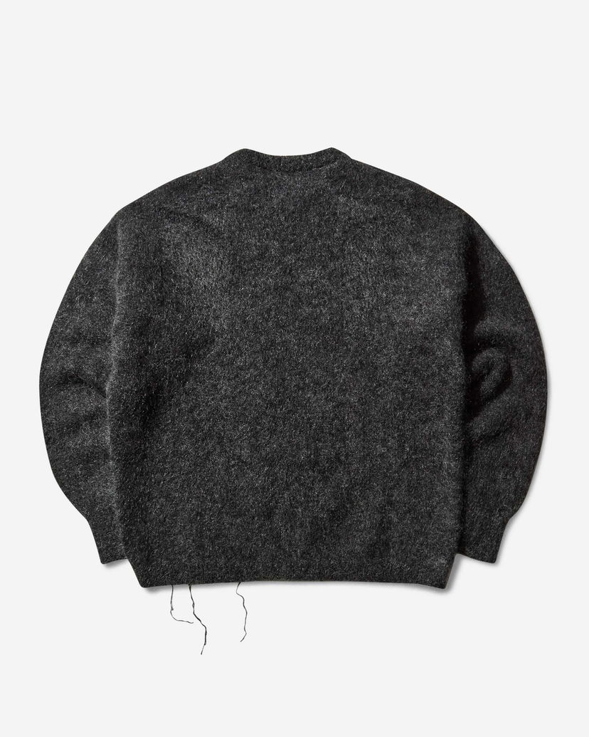 Pleteni pulover ROA Dropstitch Mohair Knit Crewneck Sweater Črna | RBMW0522YA76 ANT0001