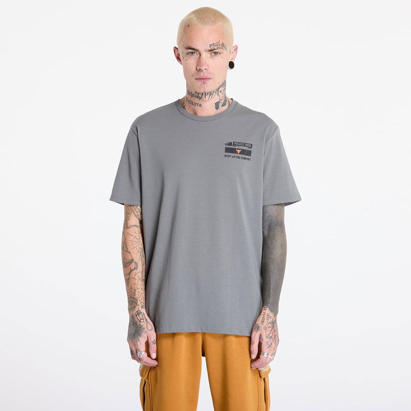 Majica Under Armour T-shirt Project Rock 60/40S SS 4 Tools Clay Green/ Team Orange/ Black S Siva | 1386909-709