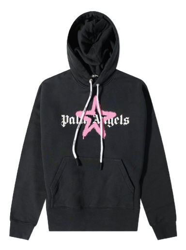 Pulover Palm Angels Star Sprayed Logo Popover Hoody Črna | PMBB058C99FLE0071030