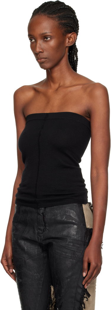 Majica brez rokavov Rick Owens Rick Owens Concordians Runway Ribbed Tube Top Črna | RO02E4674 WS, 3