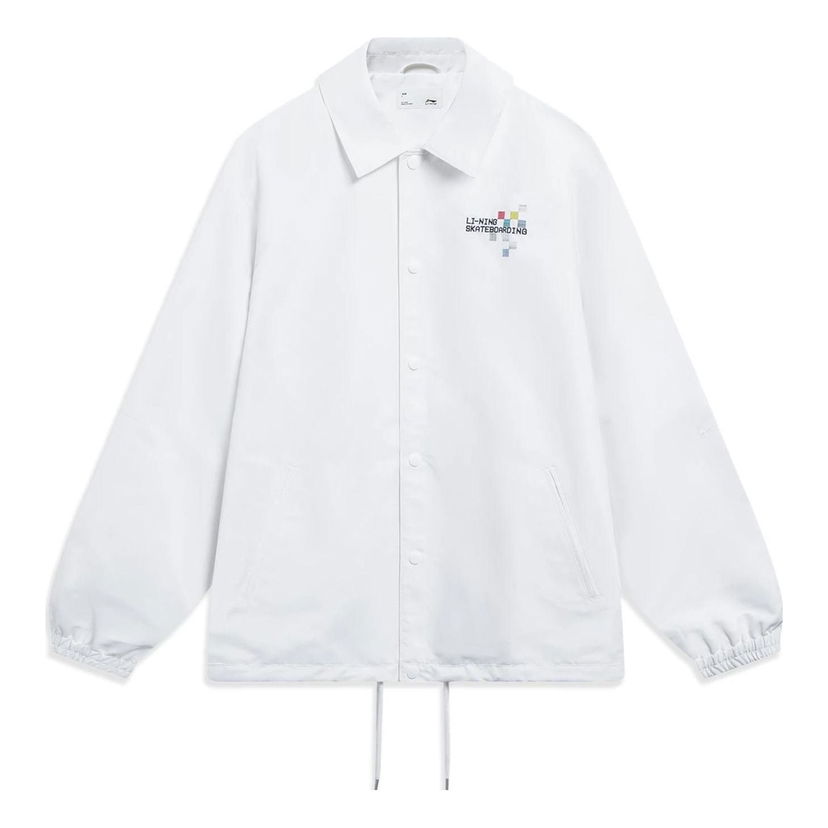 Vetrovka Li-Ning Skateboarding Loose Fit Graphic Jacket Bela | AFDT129-2