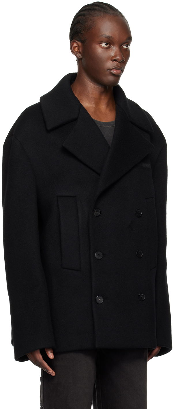 Plašči We11done Double-Breasted Wool Peacoat Črna | WD-CT2-24-045-M-BK, 1