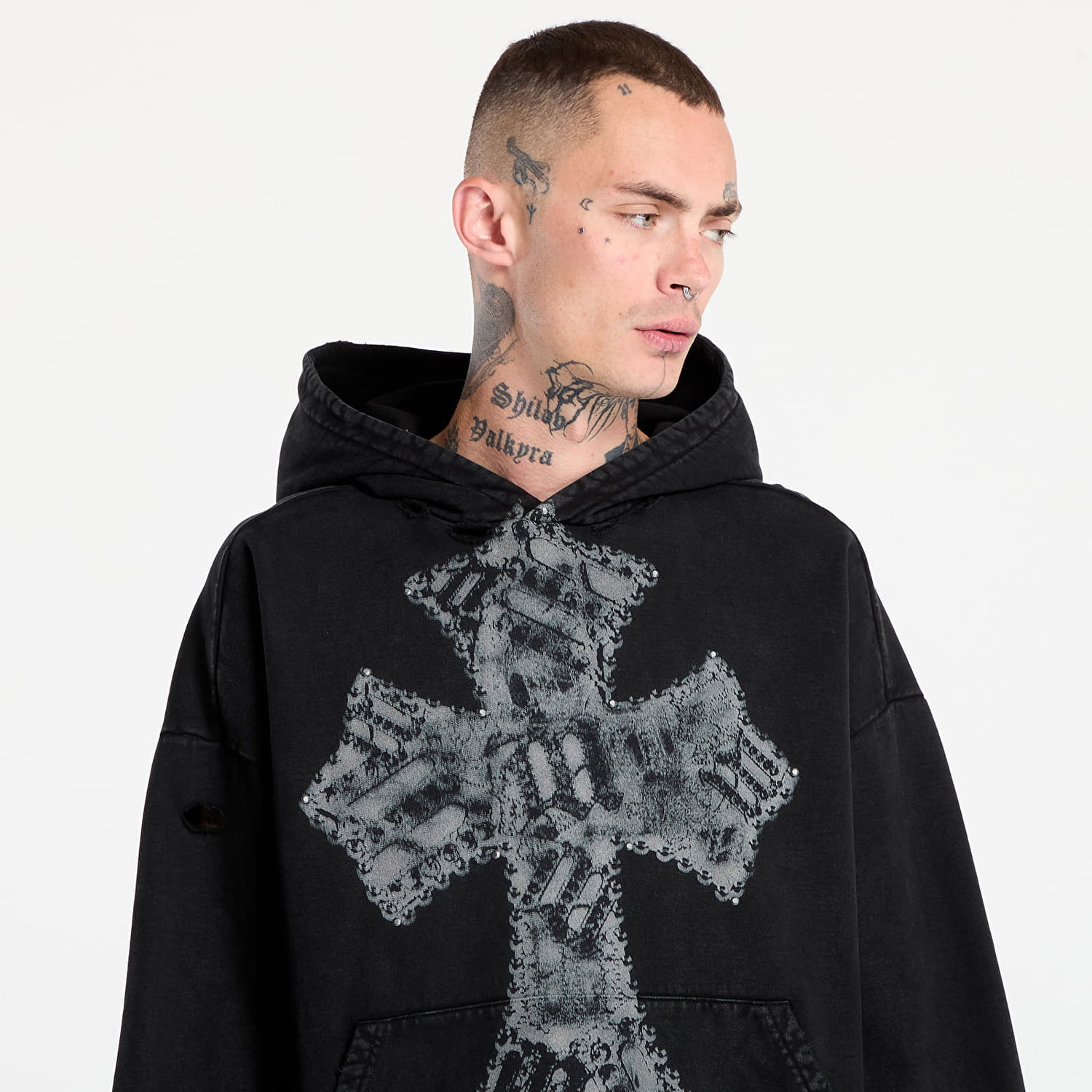 Pulover MISBHV MISBHV Goth Cross Graphic Hoodie Črna | 251M212, 1