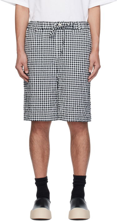 Kratke hlače Marni Marni Gingham Seersucker Drawstring Shorts Črna | PUMU0291A0 UTN929, 0