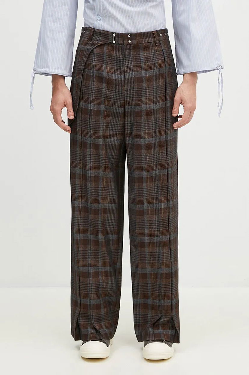 Hlače Andersson Bell Soe Check Wrap Trousers Rjava | apa753m