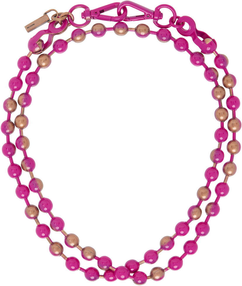 Ogrlica We11done We11done Ball Chain Necklace Roza | WD-AJ0-25-588-U-PK