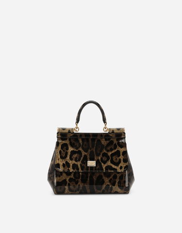 Torbica Dolce & Gabbana Dolce & Gabbana Leopard Print Patent Leather Sicily Handbag Večbarvna | BB6003AM568HA93M, 0