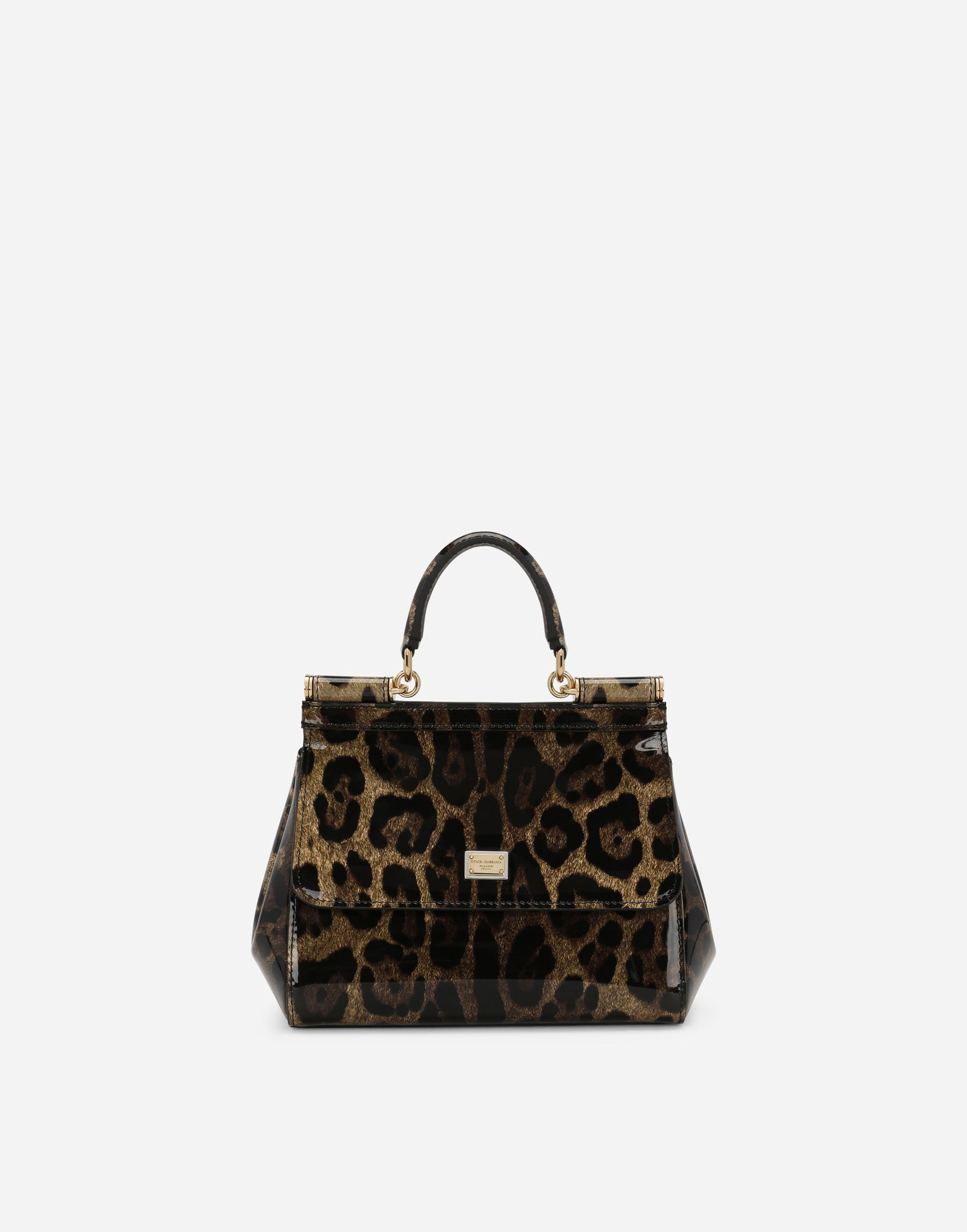Torbica Dolce & Gabbana Dolce & Gabbana Leopard Print Patent Leather Sicily Handbag Večbarvna | BB6003AM568HA93M, 0