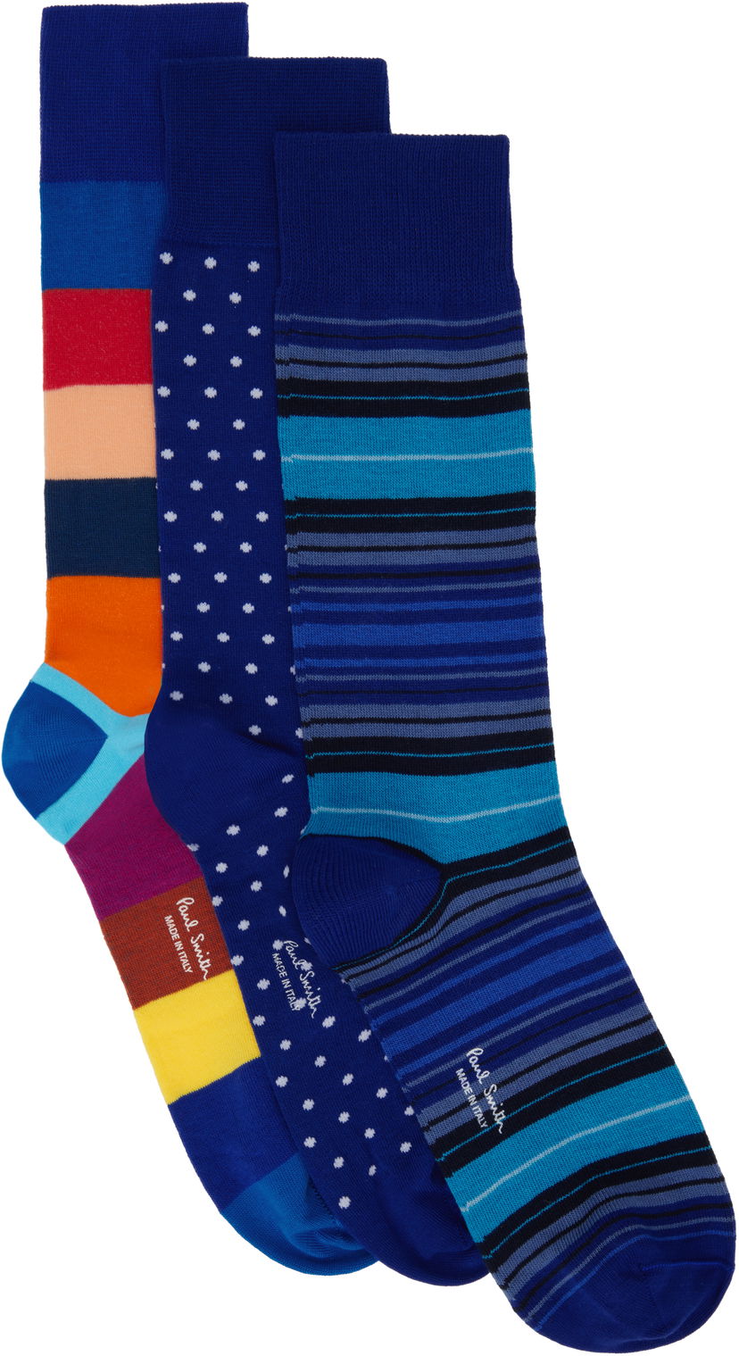 Nogavice Paul Smith Paul Smith Three-Pack Cotton Socks Večbarvna | M1A-SOCK-P3PSSN