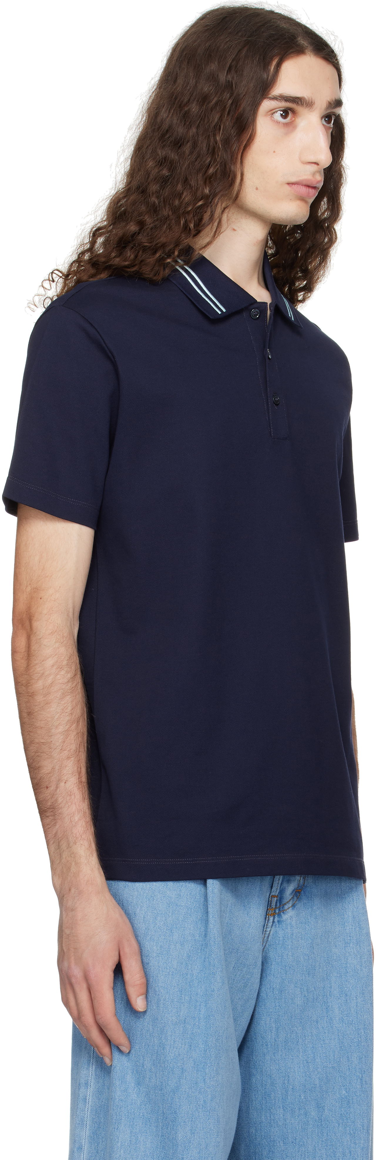 Polo majica Versace Versace Embroidered Medusa Polo Mornarica | 1013906_1A13463, 1