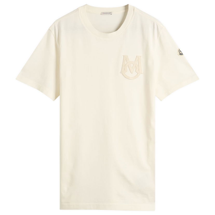 Majica Moncler Men's Short Sleeve Logo T-Shirt, Size Large, Moncler Bela | 8C000-34-8390T-032