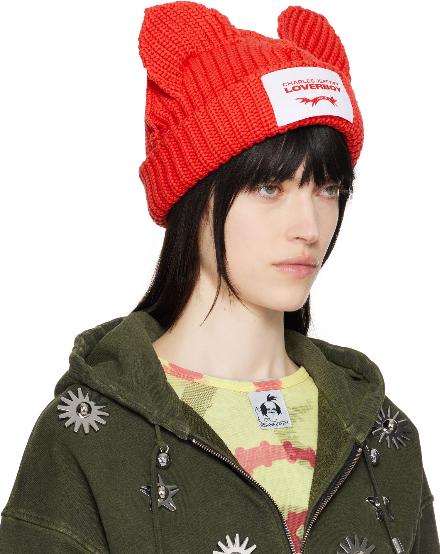 Beanie Charles Jeffrey Loverboy Chunky Ears Beanie Rdeča | 43130402, 1