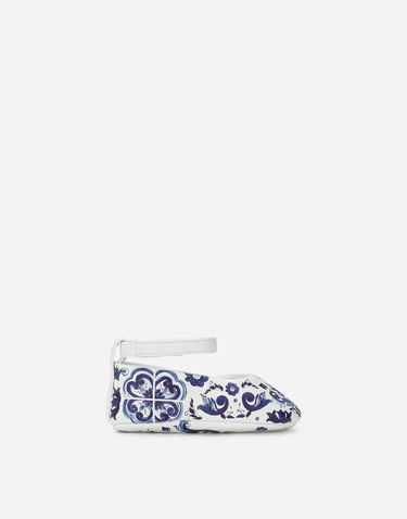 Superge in čevlji Dolce & Gabbana Lambskin Ballet Flats with Majolica Print First Steps (19-26) Večbarvna | DK0065AC513HA3OB, 0