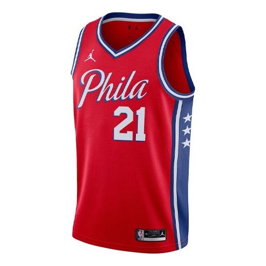 Dres Jordan NBA Philadelphia 76ers Joel Embiid Jersey Rdeča | CV9490-666