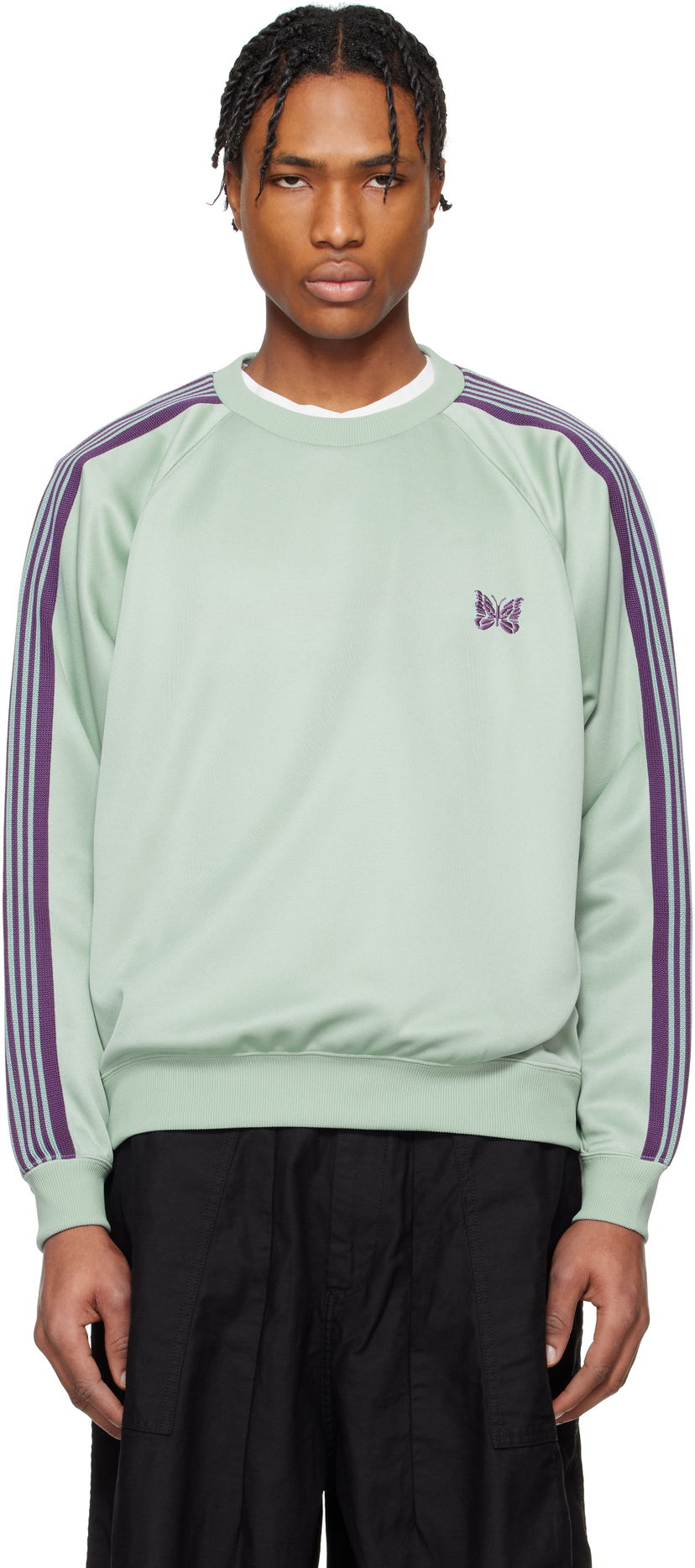 Pulover Needles Needles Track Crew Neck Sweatshirt Zelena | QV306
