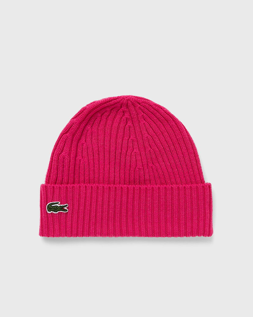 Beanie Lacoste Lacoste Ribbed Knit Beanie Roza | RB0001-SQI