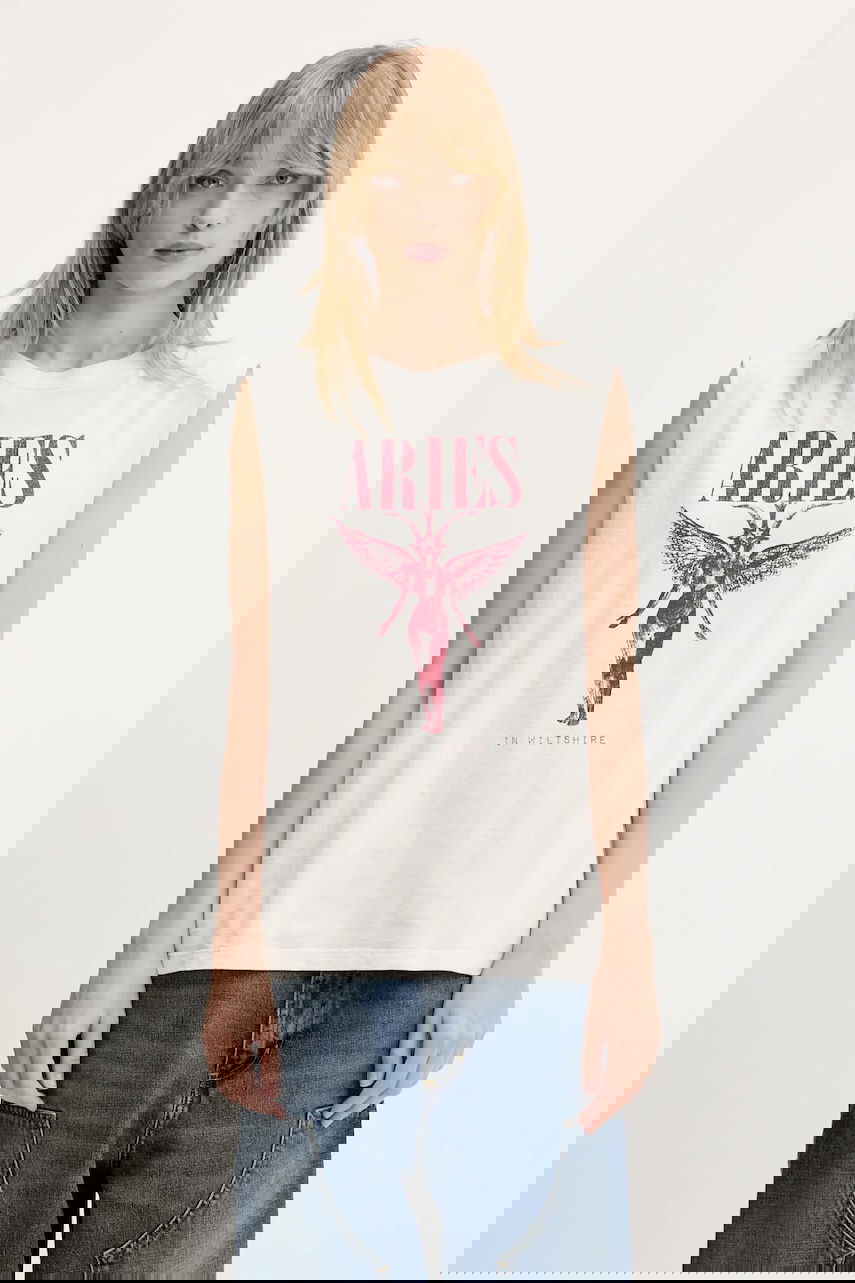 Majica Aries Aries Destroyed 69 SS Graphic T-Shirt Bela | AR6006903, 1