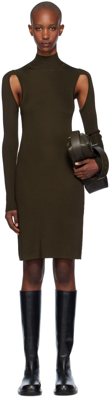 Obleke Helmut Lang Helmut Lang Air Turtleneck Midi Dress Zelena | O06HW704, 0