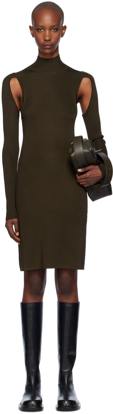 Obleke Helmut Lang Helmut Lang Air Turtleneck Midi Dress Zelena | O06HW704