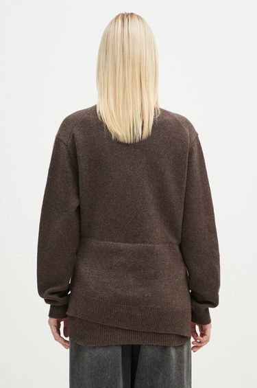 Pleteni pulover JW Anderson JW Anderson Draped Tie Front Jumper Rjava | KW1263.YN0384.958, 2