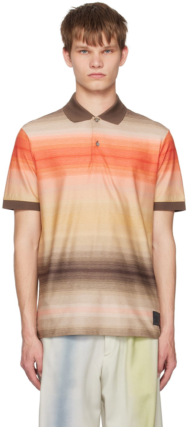 Polo majica Paul Smith Paul Smith Untitled Stripe Polo Oranžna | M1R-958P-K02020-62