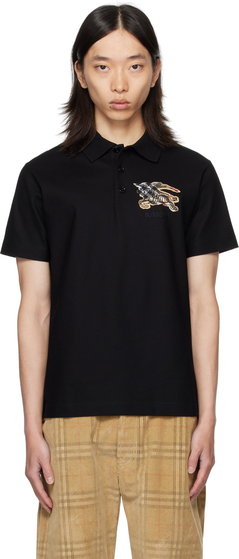 Polo majica Burberry EKD Polo Shirt Črna | 8116120