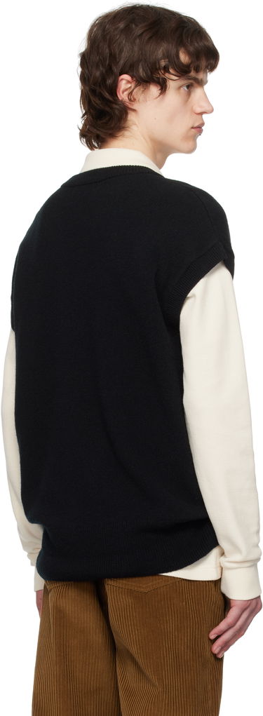 Pleteni pulover Fred Perry Fred Perry Lambswool Knit Vest Črna | K8567, 2