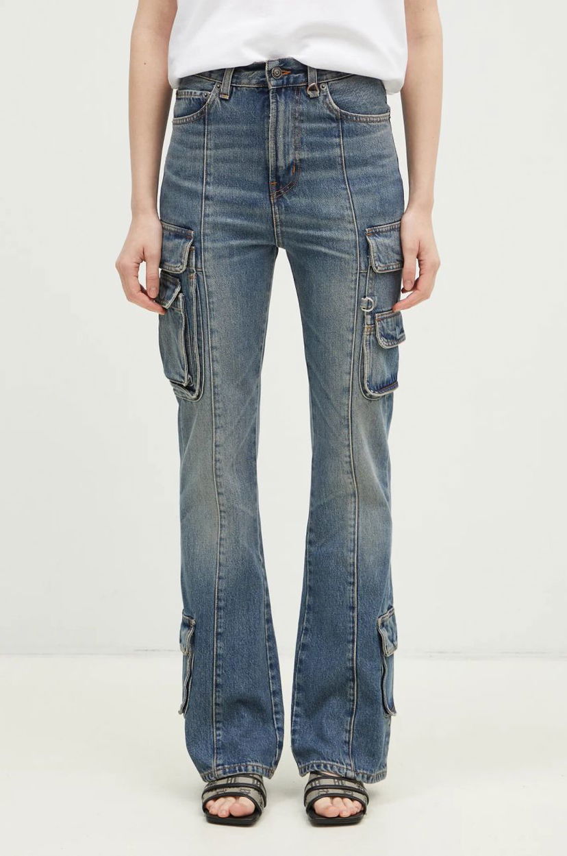 Kavbojke Fiorucci Multipocket Flared High Waist Jeans Modra | U01FMDJE083DN01DN02