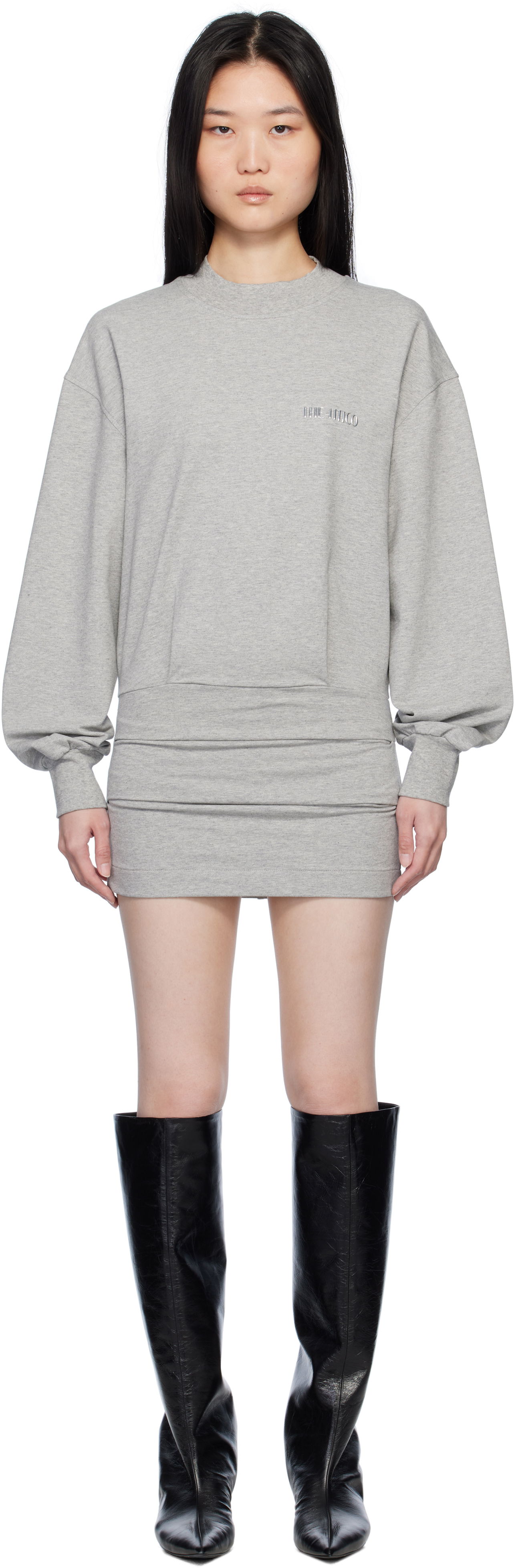 Obleke The Attico The Attico Sweater Mini Dress Siva | 250WCA00393 JJF006AA, 0
