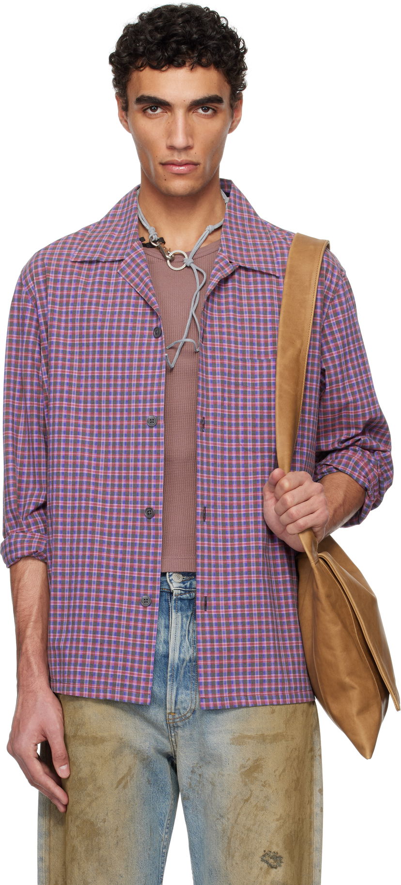 Srajce OUR LEGACY Our Legacy Heusen Plaid Shirt Lila | M2252HV