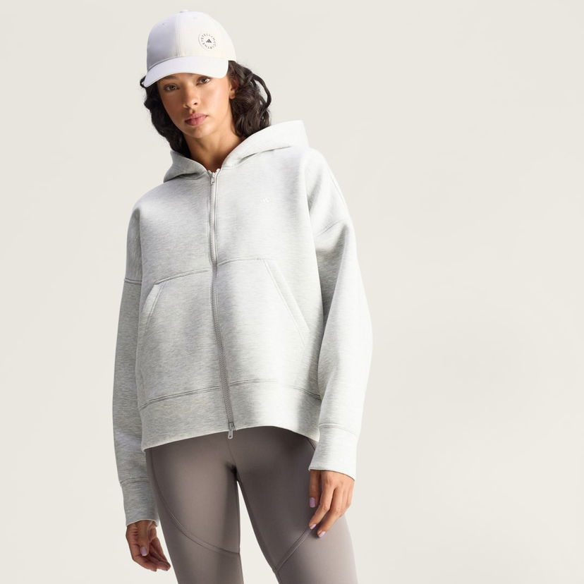 Pulover adidas Performance Stella McCartney Scuba Full-Zip Hoodie Siva | JM5792