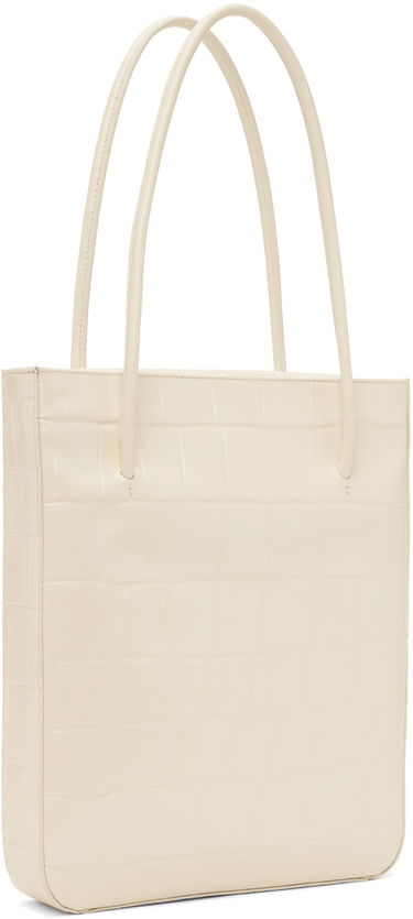 Tote bag BY FAR BY FAR Script Croc-Embossed Leather Tote Bež | 23CASCPSCEMCELMED, 1