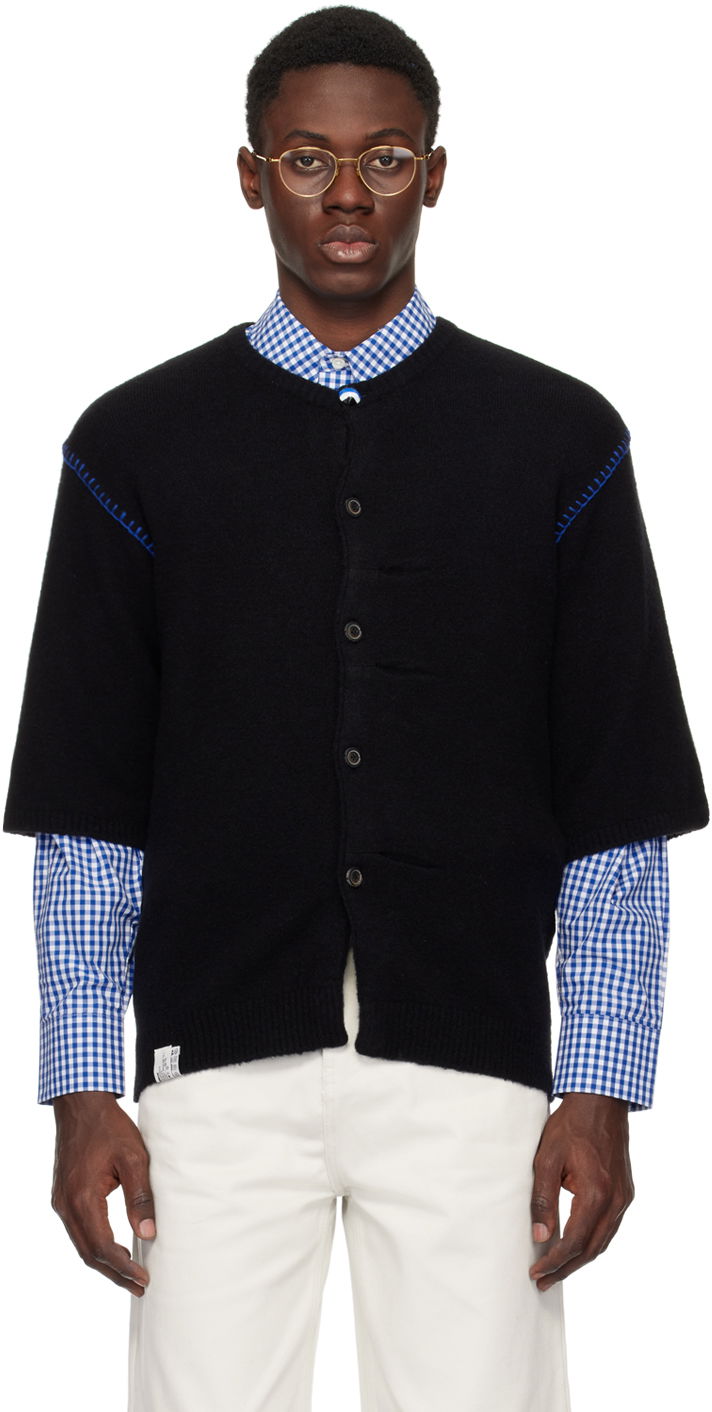 Pleteni pulover ADER ERROR Pleated Cardigan Črna | BN01SSKT0702BK