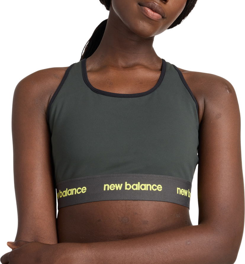 Modrček New Balance Sleek Medium Support Sports Bra Siva | wb41048-ack