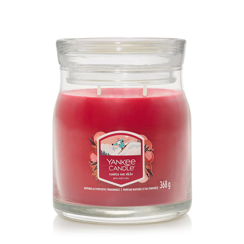Sveče Yankee Candle Signature Medium Jar 2 Wicks Santa On Skis Rdeča | 43501