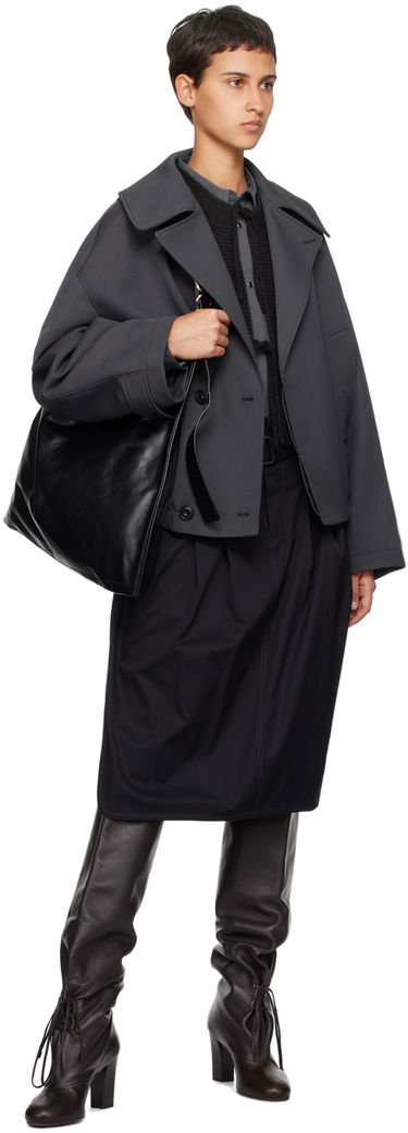 Krila LEMAIRE LEMAIRE Pleated Belted Midi Skirt Črna | SK1010 LF824, 3