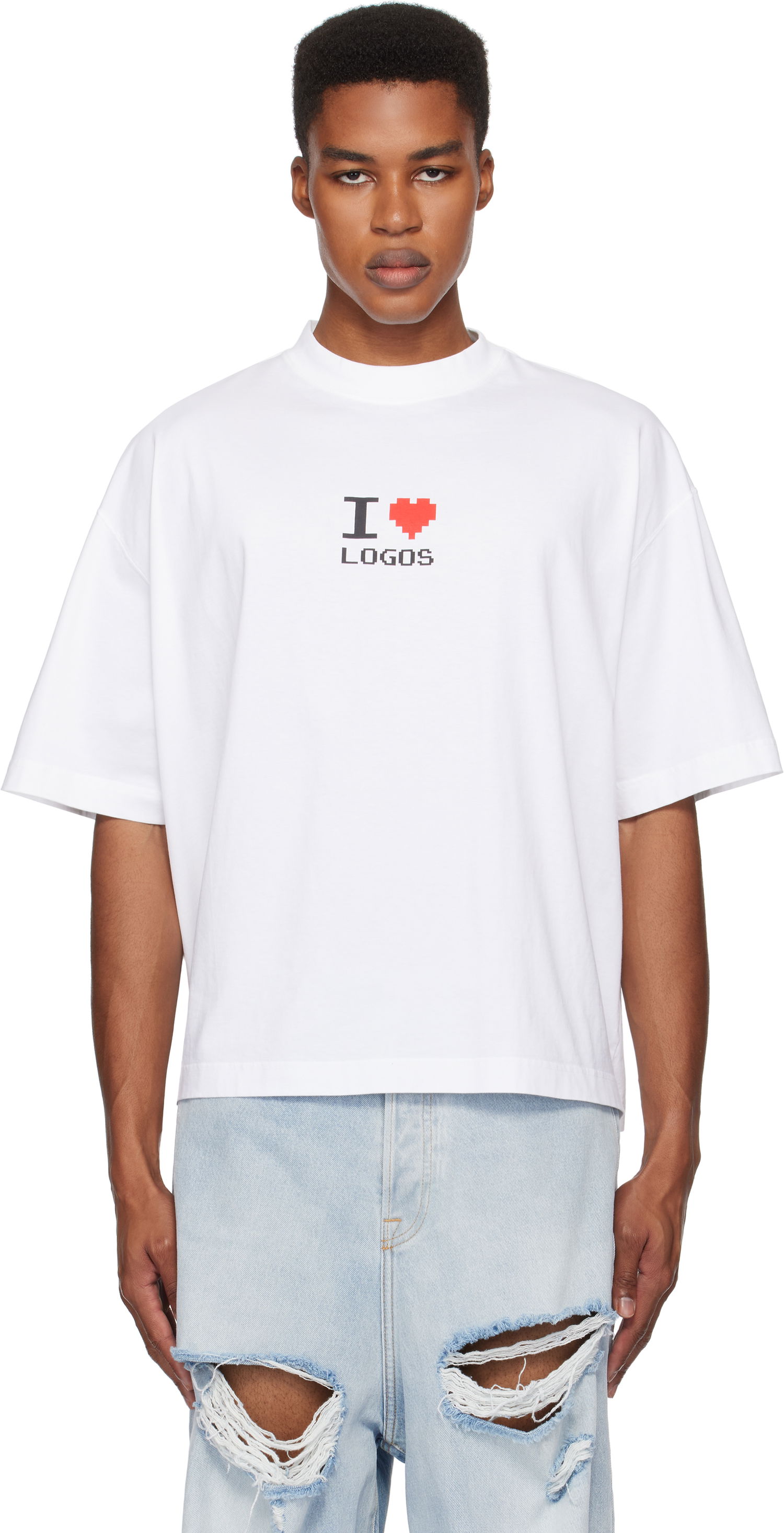 Majica VETEMENTS 'I Love Logos' Cropped Boxy T-Shirt Bela | UA66TR695W, 0