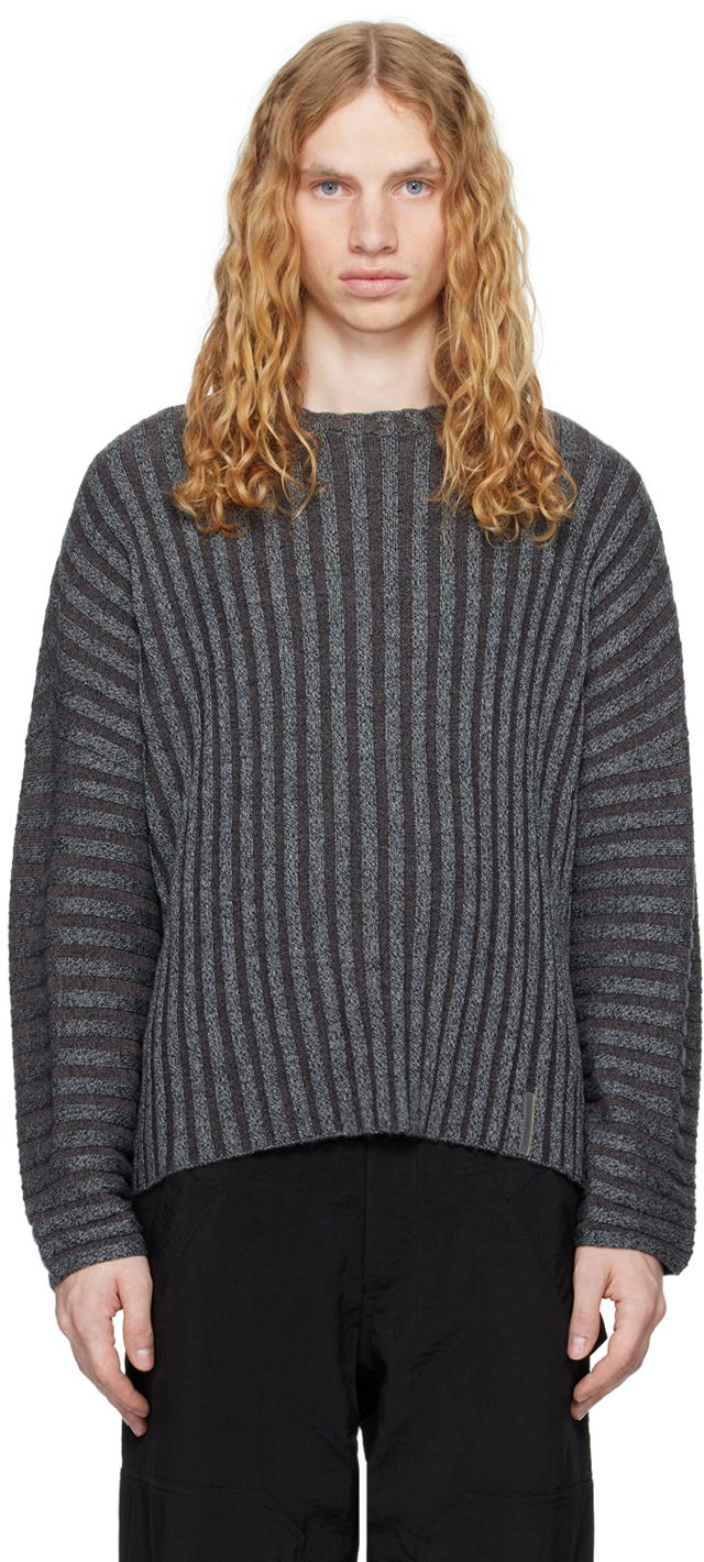Pleteni pulover Eckhaus Latta Keyboard Sweater Siva | 8026-EL-PF24-C - CARBON, 0