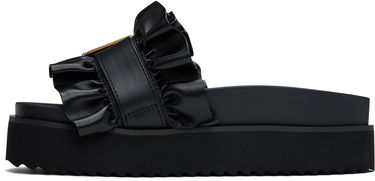 Modni dodatki Versace Versace Jeans Couture Baroque Buckle Platform Sandals Črna | E78VA3SM5_E71570, 2