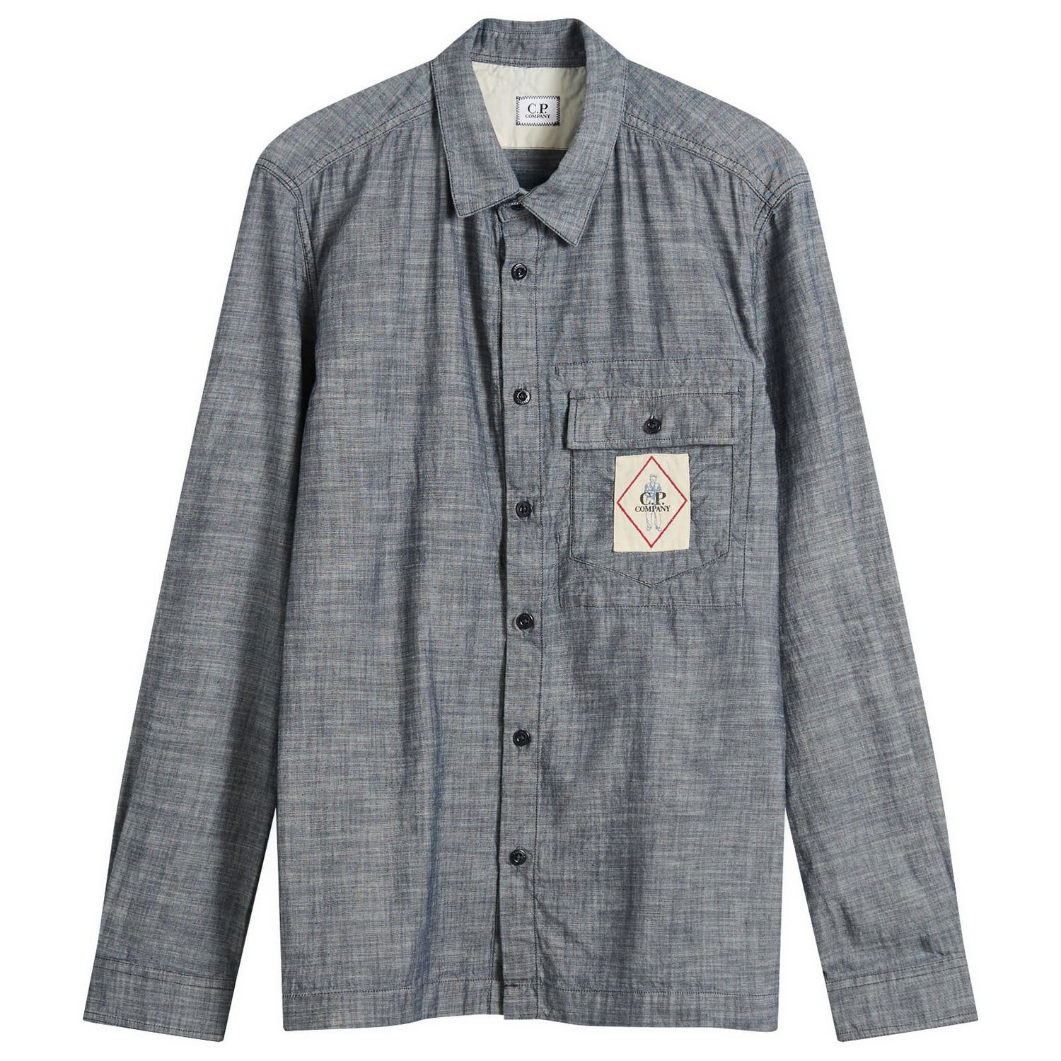 Srajce C.P. Company C.P. Company Chambray Overshirt, Size Large Modra | 19CMSH145A-110065W-D17, 1