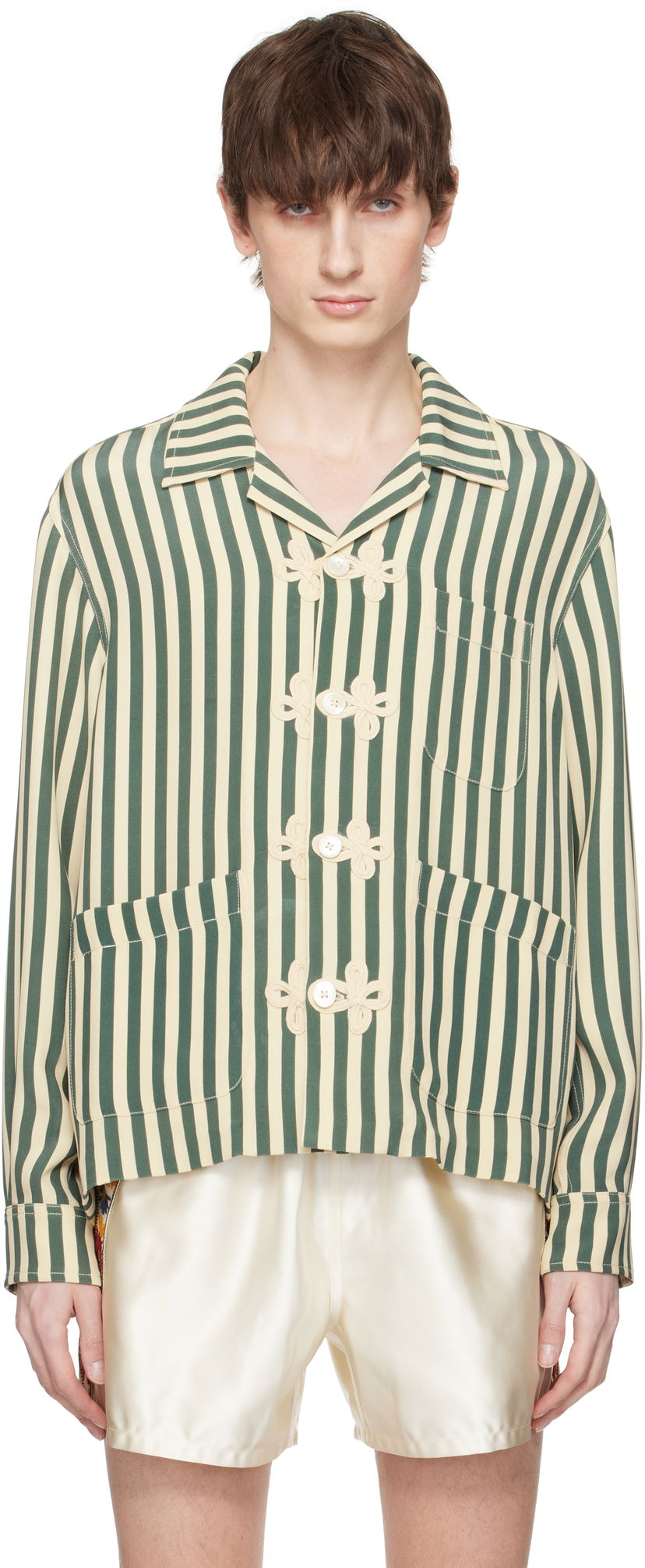 Srajce Bode Bode Soda Stripe Trillium Shirt Zelena | MRS25SH014