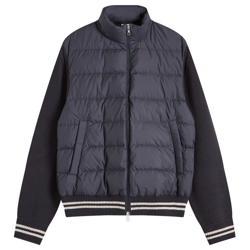 Jakna Moncler Down Cotton Knit Cardigan Jacket Mornarica | 9B000-M1509-01-779