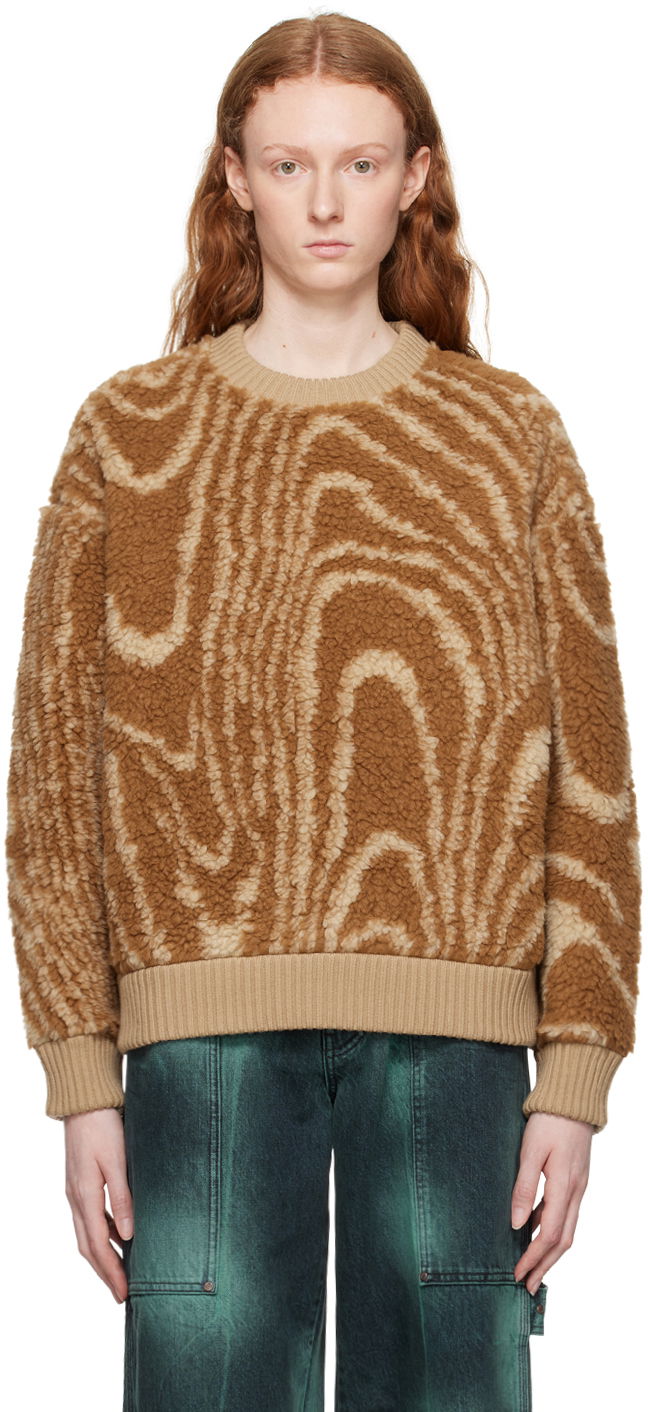 Pleteni pulover Stella McCartney Stripe Knit Sweater Rjava | 6J02093SPX70