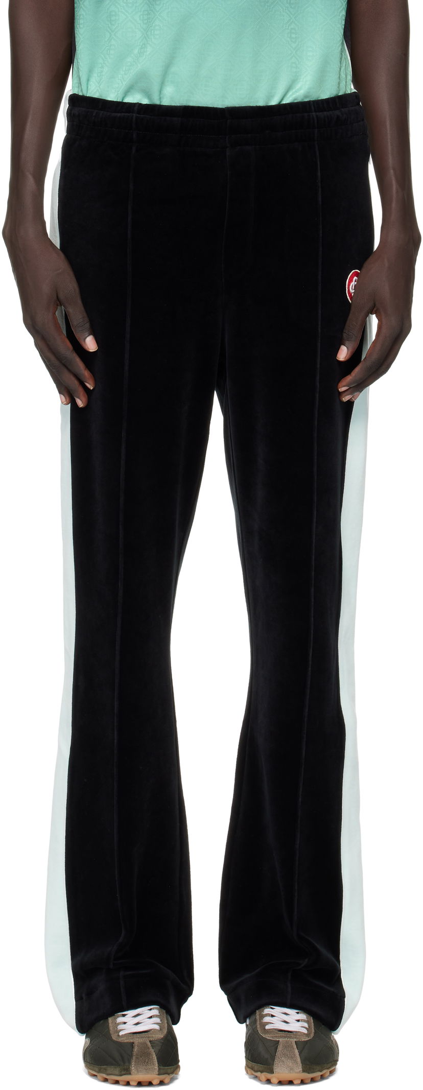 Trenirka Casablanca Casablanca Velour Track Pants Črna | MPF25-JTR-281-01