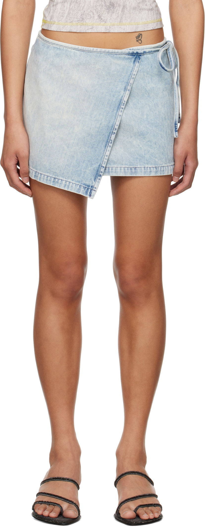 Krila Diesel Diesel De-Lem-Mini Wrap Denim Miniskirt Modra | A17110 09L60