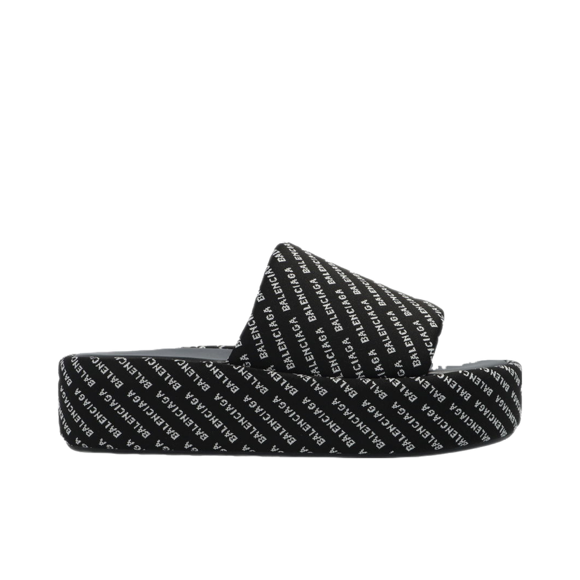 Superge in čevlji Balenciaga Rise Platform Slide "Black White" W Črna | 656988 W2EK0 1090