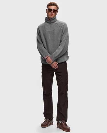 Pulover Carhartt WIP Marlon Half Zip Sweater Siva | I033913-V6.XX, 1